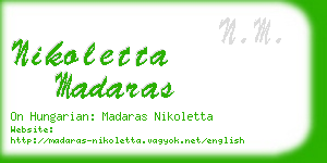 nikoletta madaras business card